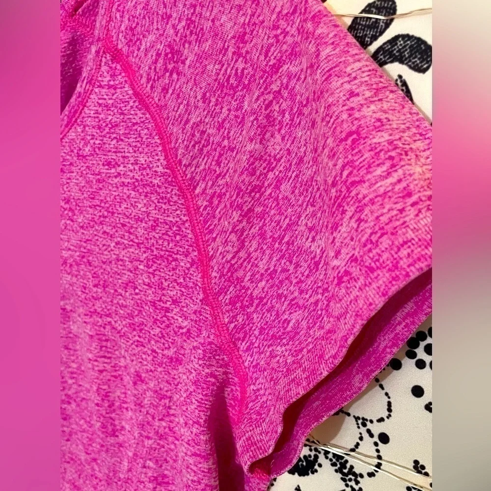 Athleta pink ruched workout athletic short sleeve moisture wicking top - Picture 6 of 8